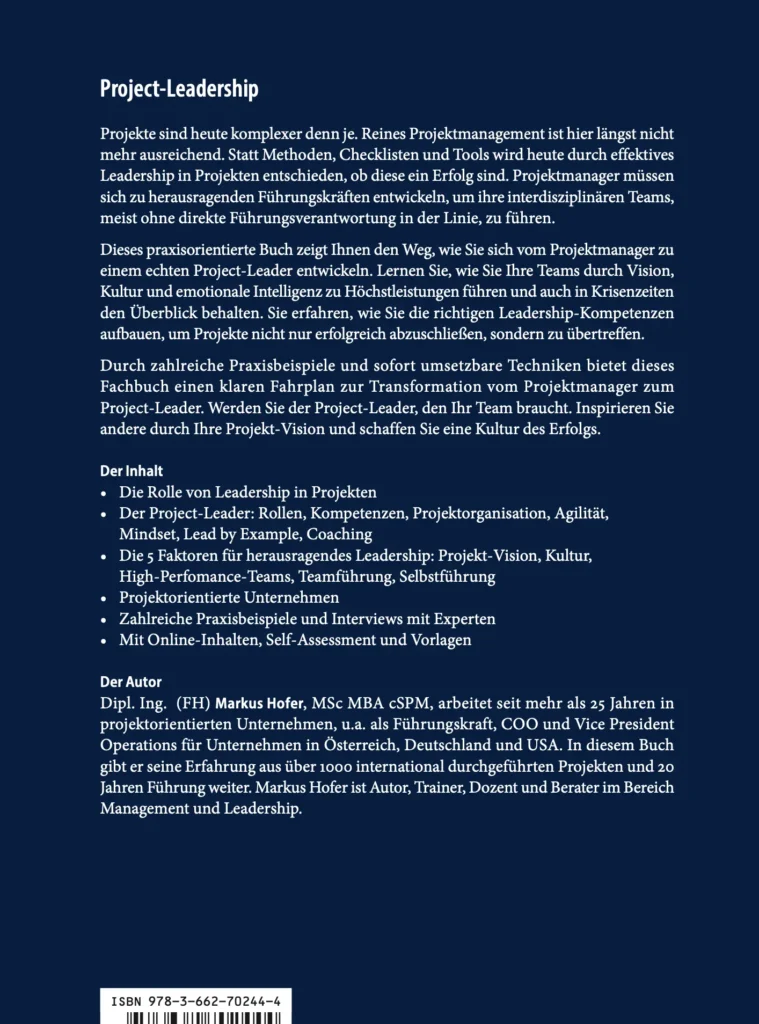 Project Leadership Buchrückseite
